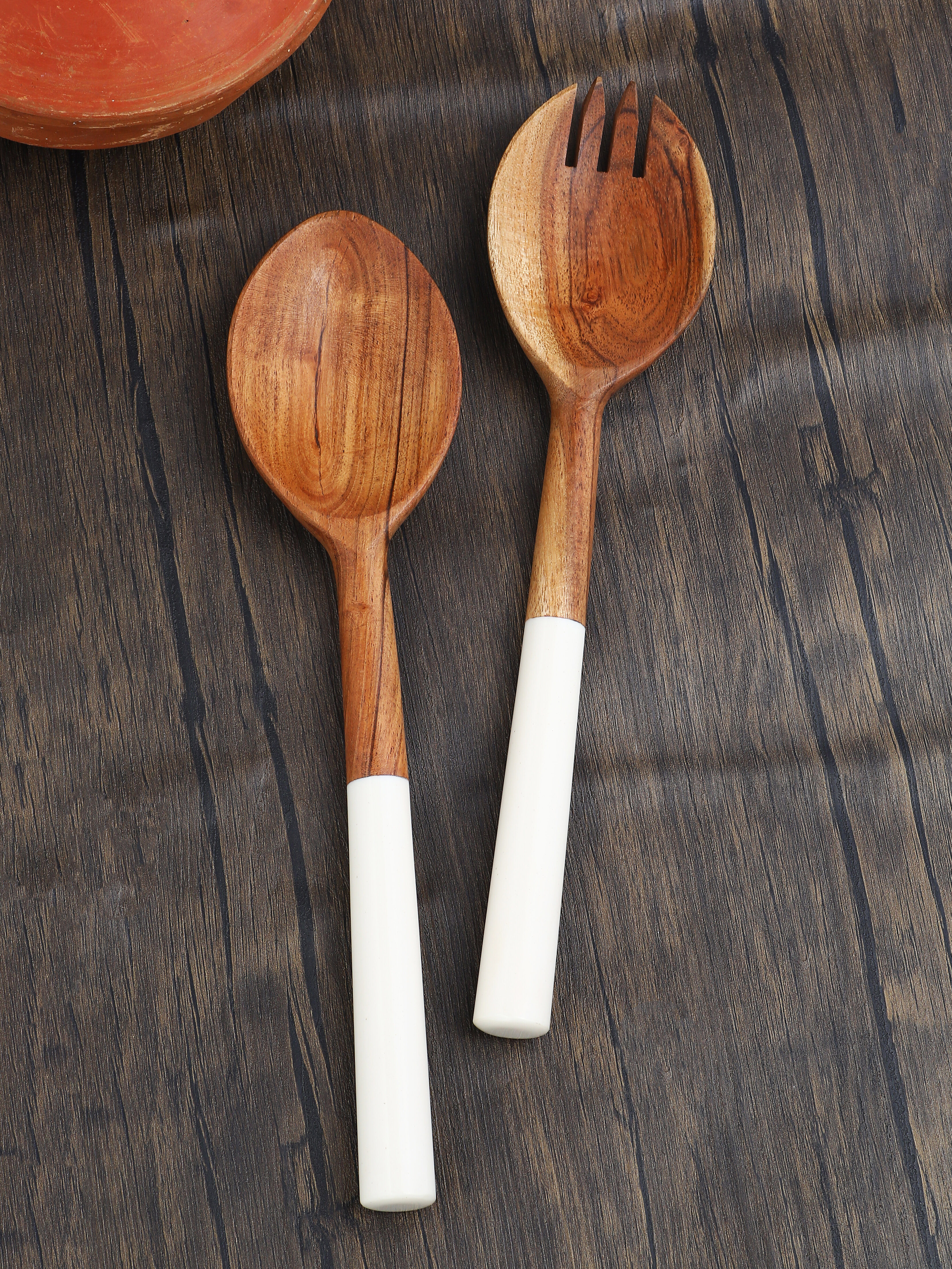 Wooden Salad Tosser Spoon Set