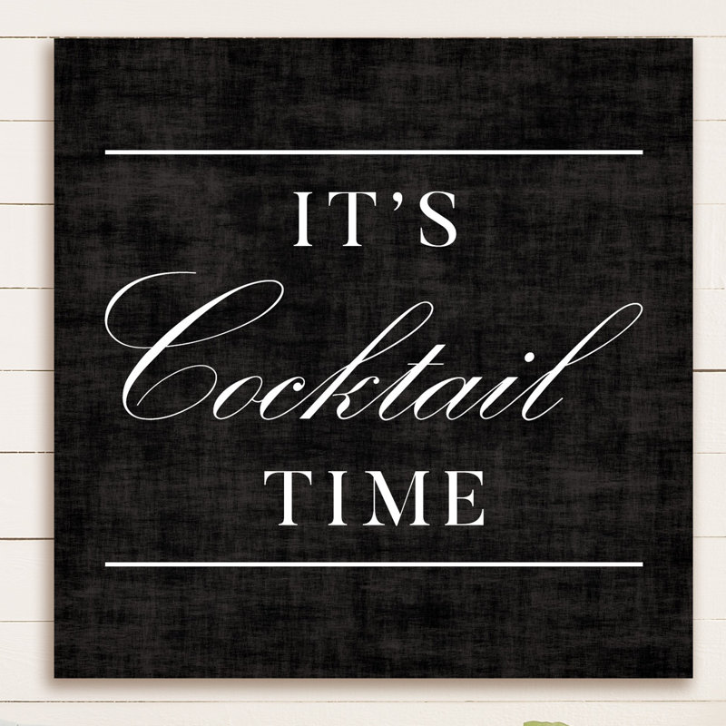 «Cocktail Time» par Hatcher and Ethan - reproduction d'art textuel sur toile, H 30 po x l 20 po x P 1,5 po