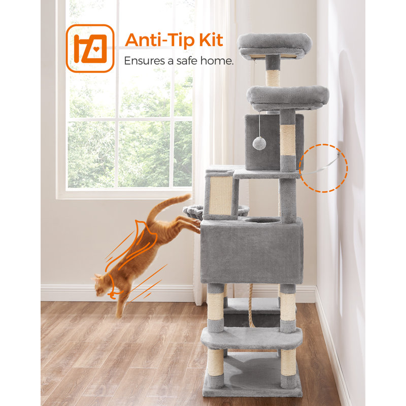 165 cm H Cat Tree / Condo, Light Grey