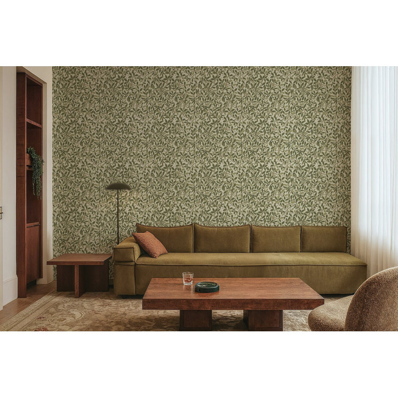 Leaf and Pod - Wallpaper, Premium Paper, Taupe Green