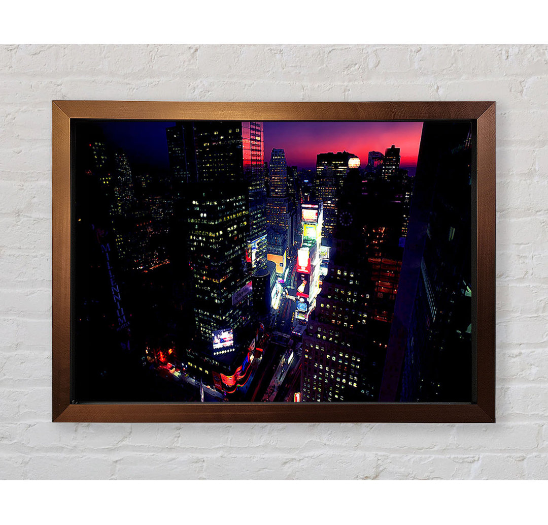 Gerahmtes Poster New York City Pink Skies From Above