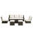 Five-person Group Outdoor Wicker Set With Wicker Coffee Table And Two Ottomans-1665510327-1665510323