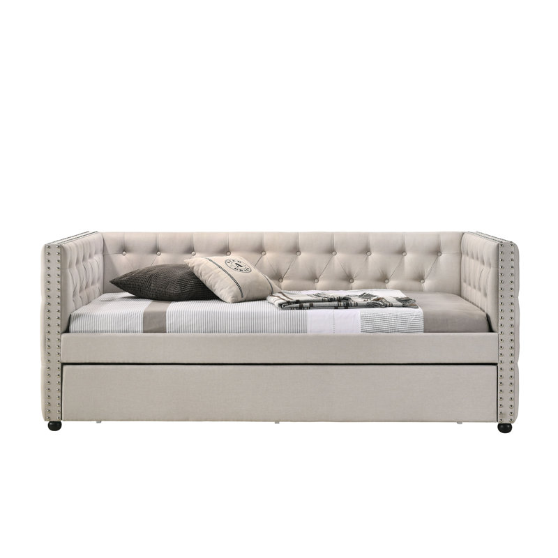 Romona Fabric Daybed W/Trundle (Twin), Beige
