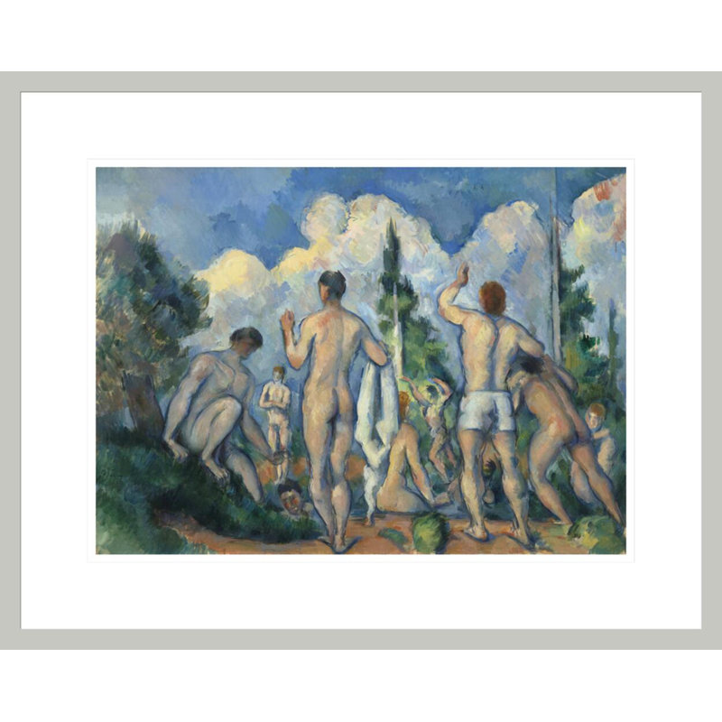 «Baigneurs» par Paul Cézanne, impression giclée encadrée, H 17,43 po x l 21,75 po
