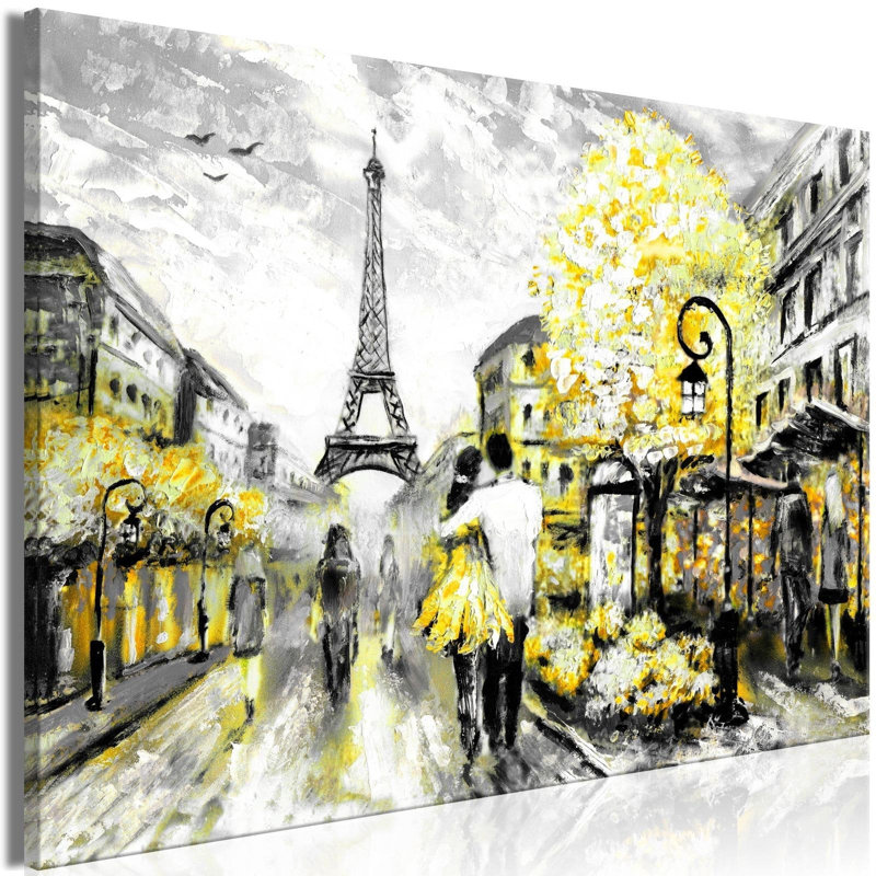 Rushden Rendez-Vous sur toile, H 32 po x l 47 po x P 0,7 po, Jaune
