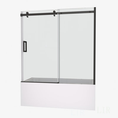 Porte de douche coulissante en verre trempé durable avec traitement Nano facile à nettoyer, profilé mural réglable et quincaillerie en acier inoxydable, porte de douche