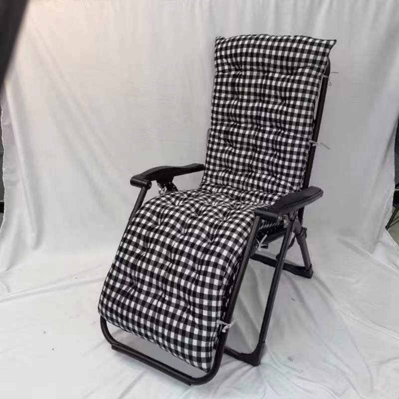 Outdoor 4'' Rocking Chair Chair Pad, 51"W x 20"D, Black/White
