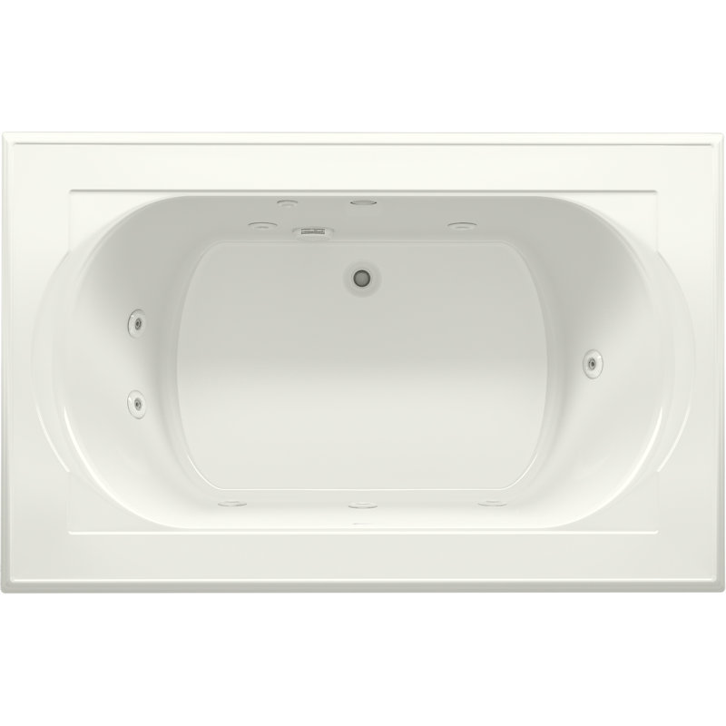 Memoirs 66" X 42" Whirlpool Bath, Drop-In With Center Rear Drain, Dune