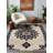 Palmyra Collection Digital Print Cotton-Polyester Navy Floral Rug-879707698
