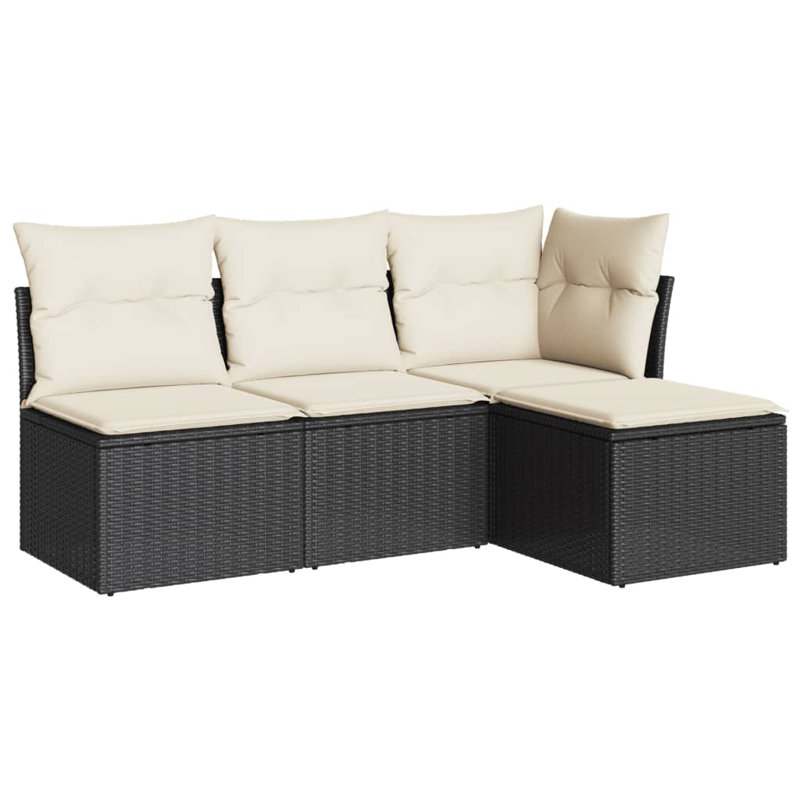 Vidaxl Garden Sofa Set Black, Cream White