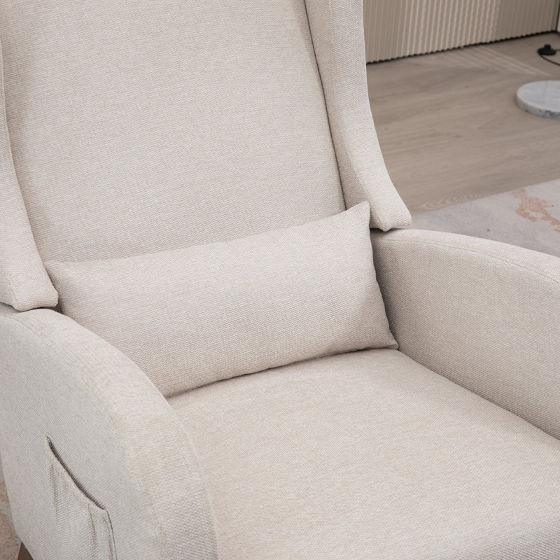 Chaise berçante Jakela, Noyer, Beige
