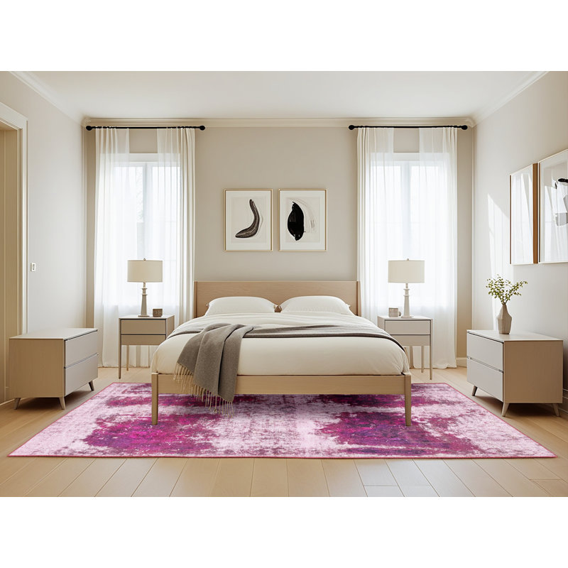 Tapis décoratif multicolore à motif abstrait, Rectangle 5 pi x 8 pi