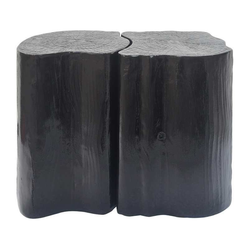 2-In-1 Irregular MGO End Table, Split Design, Small Space Friendly,Indoor Outdoor Use,Black Color, Black
