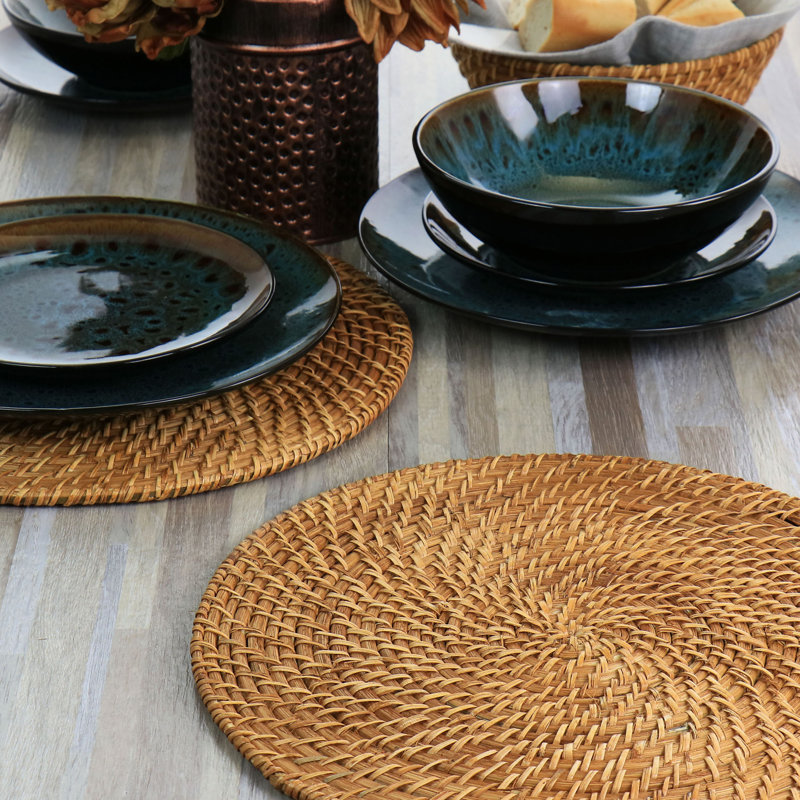 Natural Rattan 14" Woven Round Placemat
