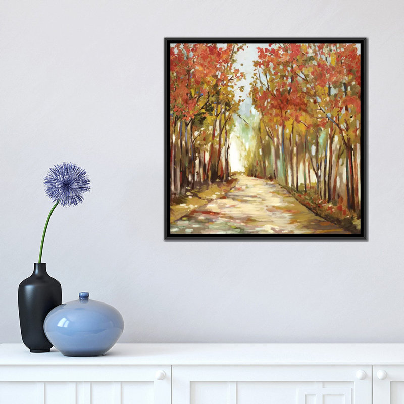 «Sunny Path», reproduction sur toile, H 26 po x l 26 po x P 1,5 po, Toile avec cadre noir, Pas de tapis