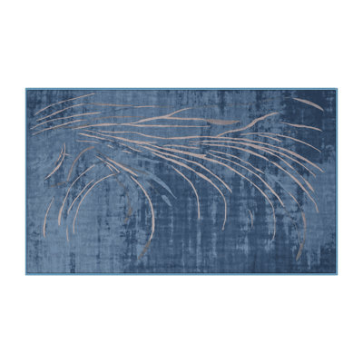 Tapis bleu lavable à la machine