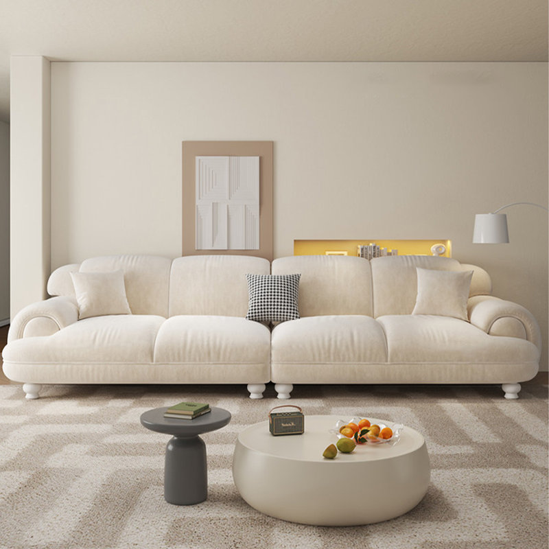 Coussin modulaire 100% polyester crème, H 31,5 po x l 110,24 po x P 38,58 po, Crémeux