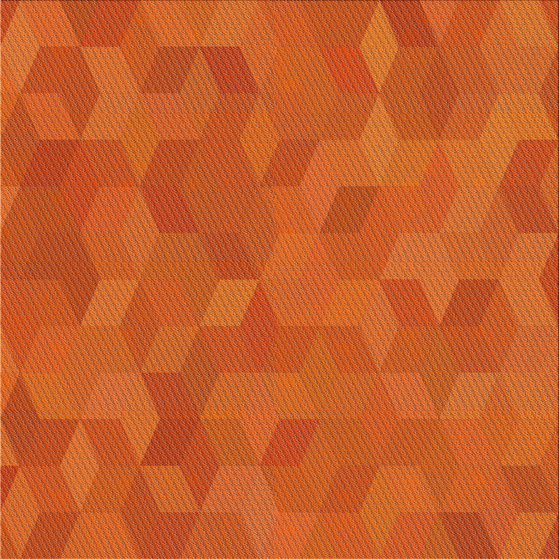 Tapis orange à motif géométrique Santamaria, Carré 3 pi