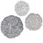 Textured Feather Metal Wall Decor - Grey, 20", 17.25", 14.25" , Indoor Use Only, Hook Ring Mounting 3 , Use,