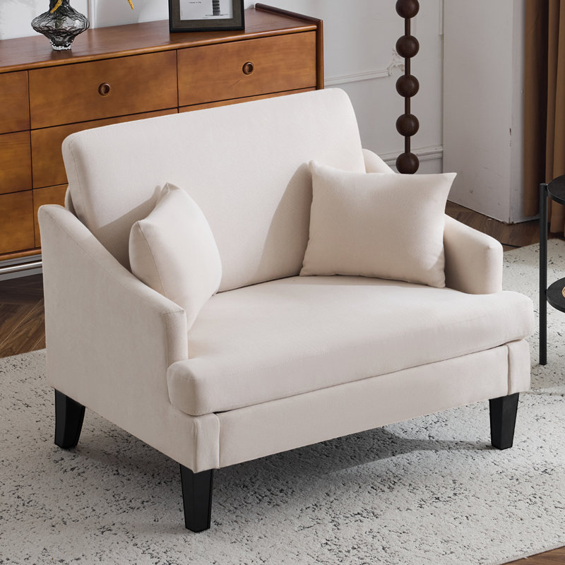 41" Oversized Accent Chair With Ottoman - 33.5'' Wide Seat Comfy Armchair And 2 Pillows