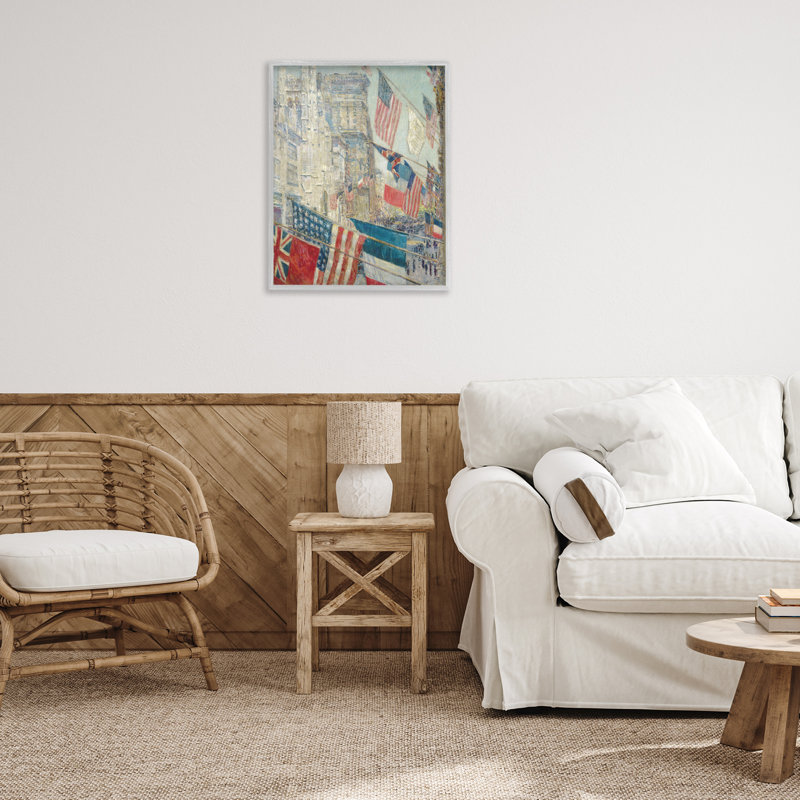 Drapeaux américains classiques encadrés par giclée par one1000paintings, H 30 po x l 24 po