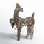 32" 3D Pre-Lit Rattan Reindeer with Ivory Bow and Pine Boughs and Cones Christmas Decoration