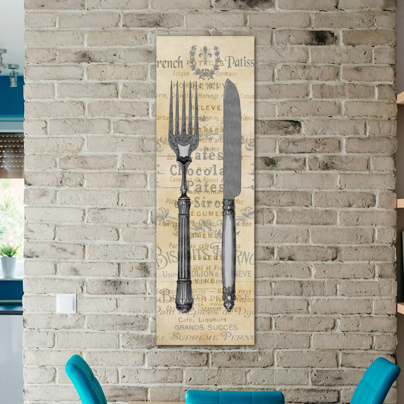 « cuisine ii », affiche rétro sur toile tendue, H 48 po x l 16 po x P 1,5 po, Toile tendue