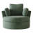 42.1" Wide Slipcovered Swivel Barrel Chair-1954448382