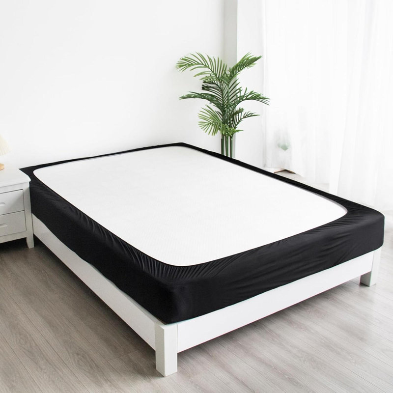 Box Spring Cover Queen Size -  Jersey Knit & Stretchy Wrap Around 4 Sides Of The Box Spring, Alternative For Bed Skirt, Ultra Soft, Wrinkle & Fading Resistant