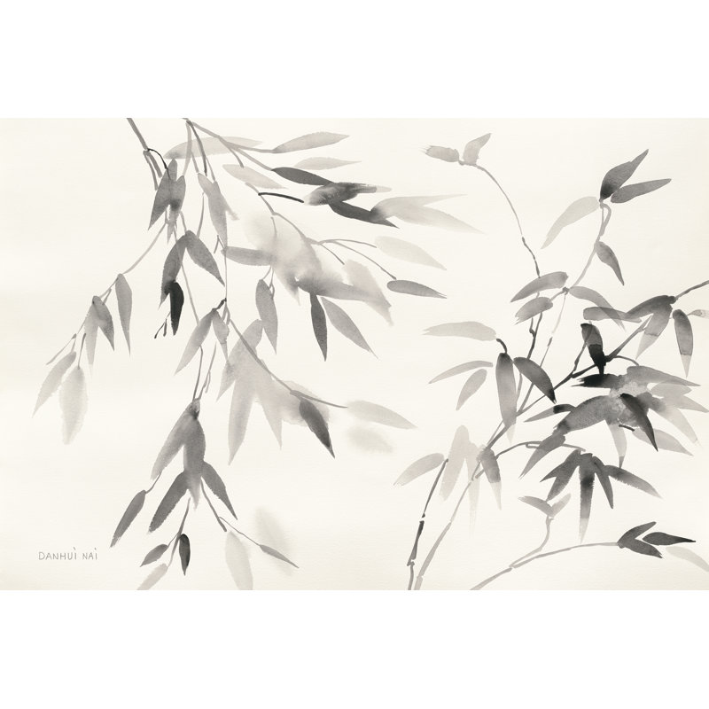 «Bamboo Leaves II» par Danhui Nai, reproduction d'art sur toile tendue, H 20 po x l 30 po