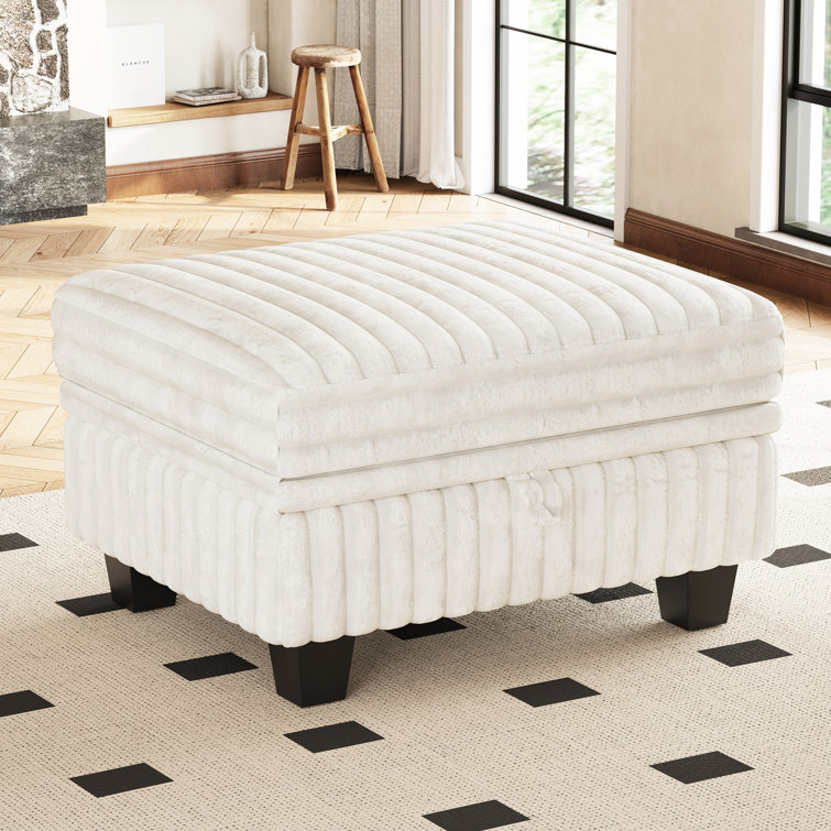 Soft Imitation Wool Plush Storage Ottoman Part E Module For Modular Sofa