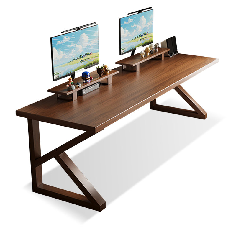 Bureau rectangulaire en bois massif de couleur châtaignier clair, Châtaignier clair, H 29,53 po x l 62,99 po x P 27,56 po