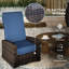 Fauteuil inclinable inclinable en rotin pivotant à 360 °, bleu foncé