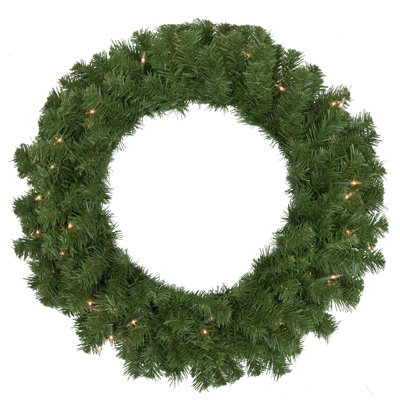 Pre-Lit Dorchester Pine Artificial Christmas Wreath 24-Inch Clear Lights