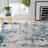 Longino Abstract Blue/Cream Indoor Area Rug for Living Room, Dining Room, Bedroom-1739944957