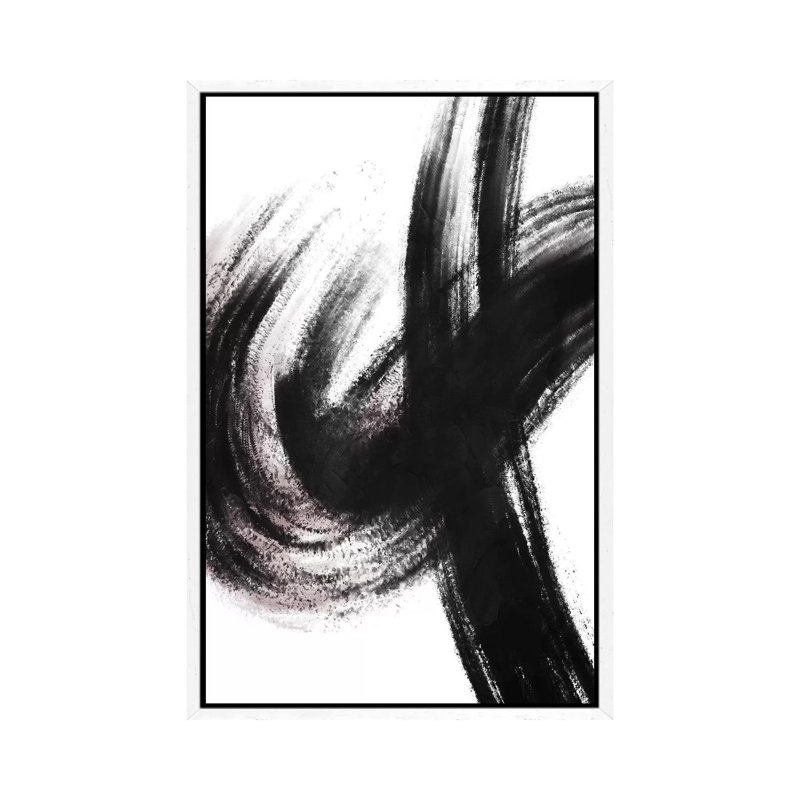 Strokes II by On Rei - Painting on Canvas, 66.04cm H x 45.72cm W x 3.81cm D, White Framed