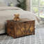 Banc de rangement rustique avec intérieur spacieux et facile à assembler pour les vestibules et les chambres à coucher, idéal pour organiser et s'asseoir.