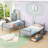 Two Drawers Rubber Wood Bunk Bed-1268994103-1268994100