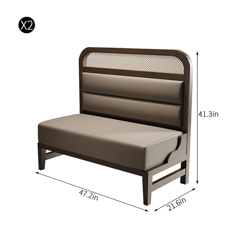 Banc rembourré en similicuir Retro Light Luxury