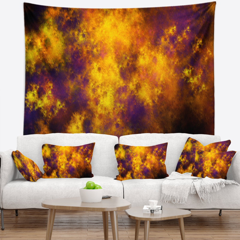 Tapisserie bleu ciel en nuage abstrait starry, H 68 po x l 80 po