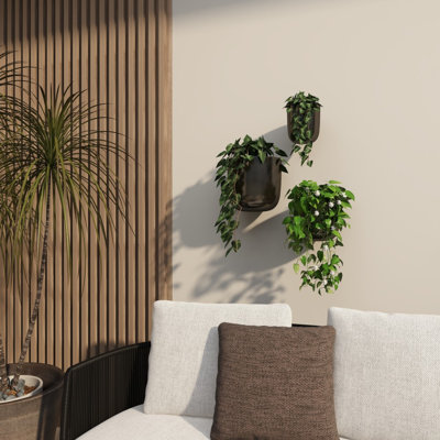 Magdalena 3-Piece Round Iron Wall Planters