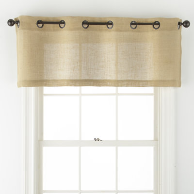 Jaworski Burlap Grommet Top 54" x 18"  Window Valance