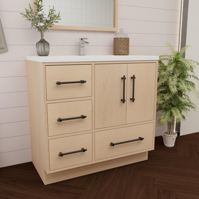 Meuble-lavabo simple 35,4 po avec plateau en acrylique Victoria