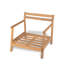 Fauteuil club de patio en bois d'acacia avec coussin résistant à l'eau (1 pièce)