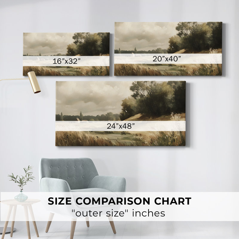 Série paysage - L XXVII - Toile tendue avec châssis - Prêt à accrocher, H 24 po x l 48 po