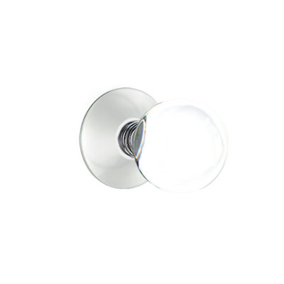 Ensemble de faux boutons Emtek avec rosette moderne et bouton en verre Bristol