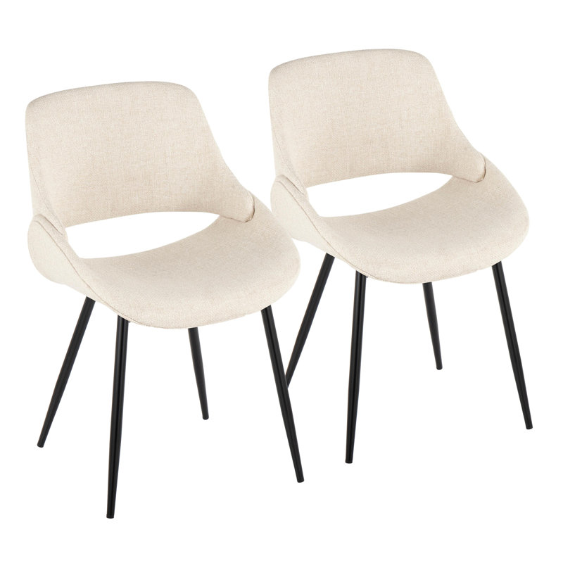 Chaise d'appoint rembourrée avec pieds en métal Najrin, Crème