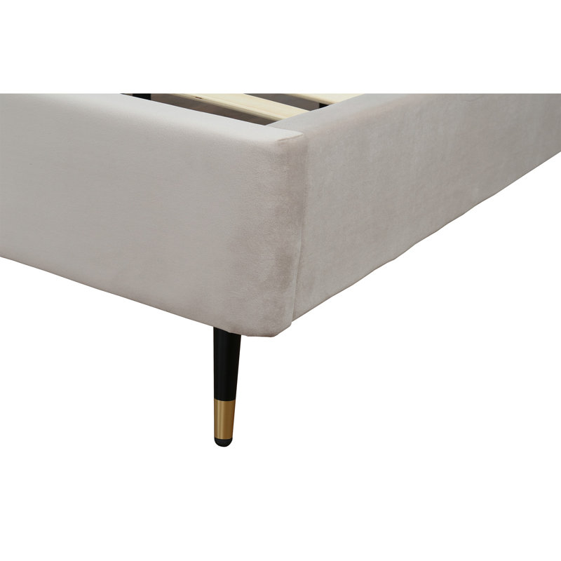 Toshiye Upholstered Platform Bed, King, Beige