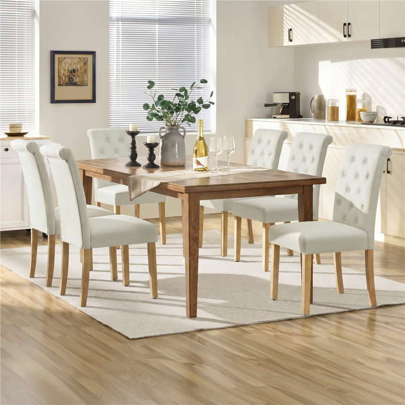 Beacan Tufted Upholstered Side Chair, Beige