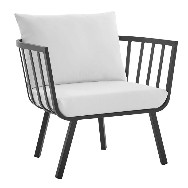 Fauteuil d'extérieur Riverside, Blanc / noir